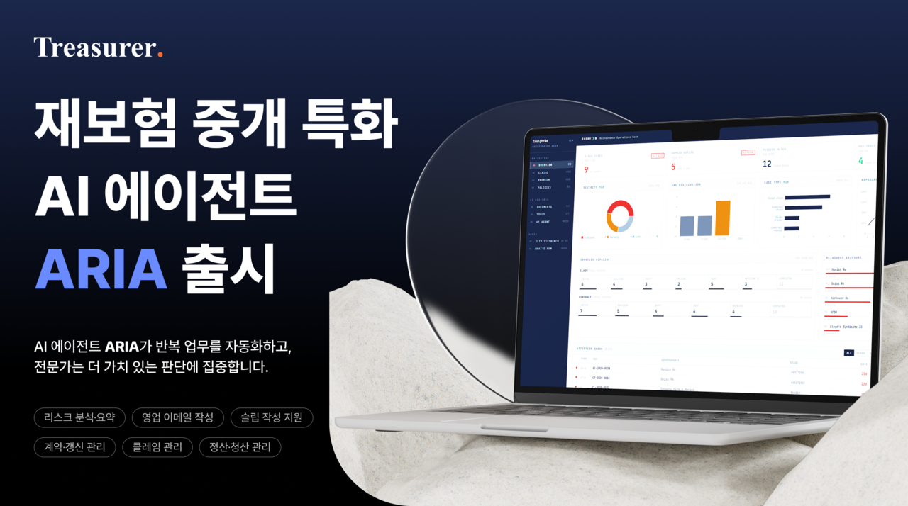 Treasure (트레져러) launches reinsurance-specialized AI agent 'ARIA'
