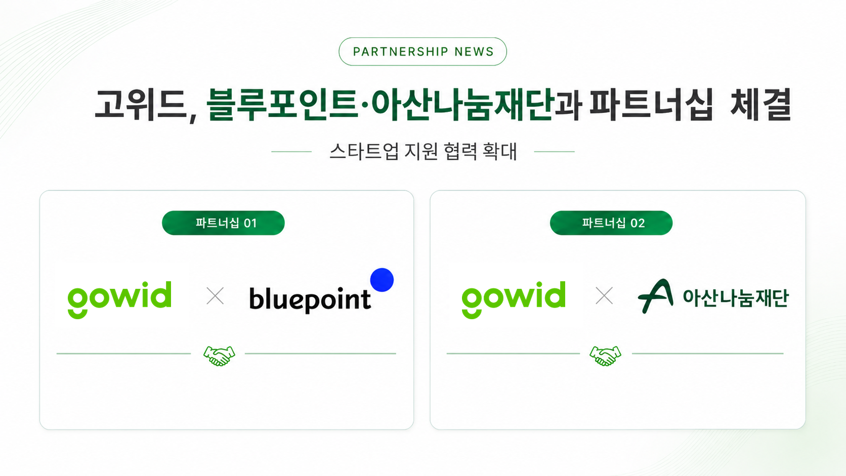 고위드, 블루포인트파트너스·아산나눔재단과 파트너십... 스타트업 자금... - 뉴스 썸네일 이미지