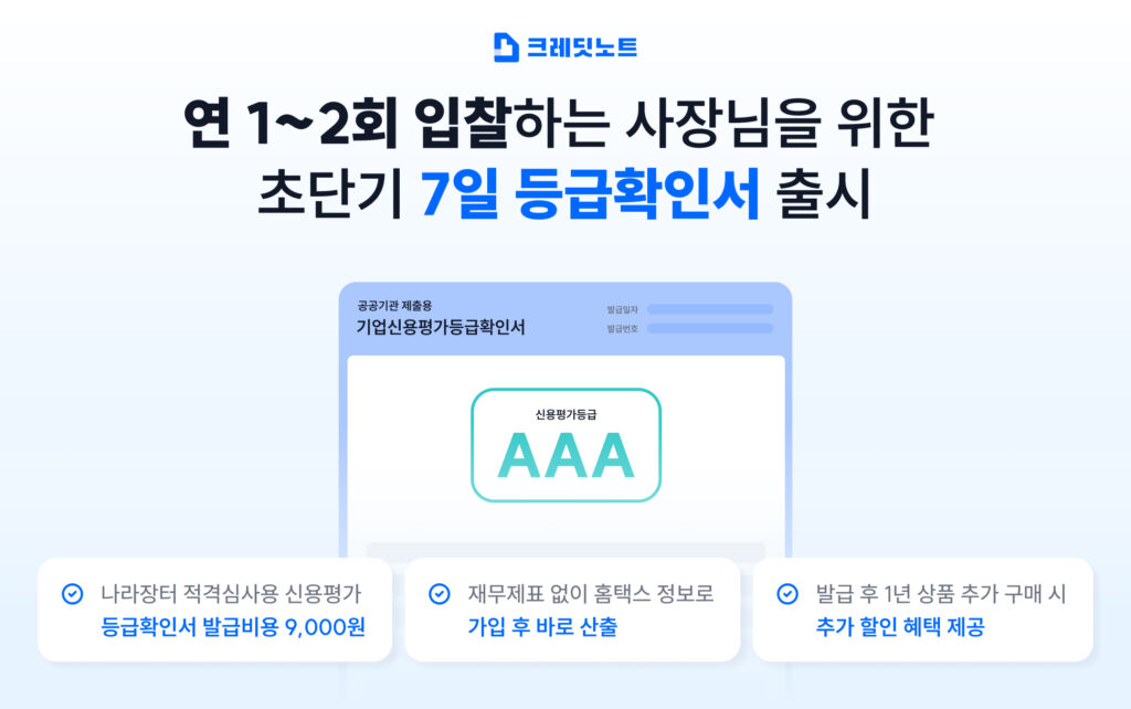 입찰용 신용등급확인서9천원에... KCS,소상공인 '7일등급확인서' 내놨다 - 뉴스 썸네일 이미지