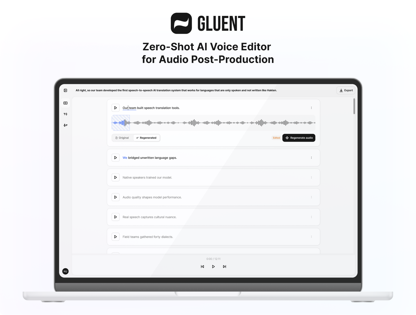 AudAi launches zero-shot AI voice editing solution 'Gluent'